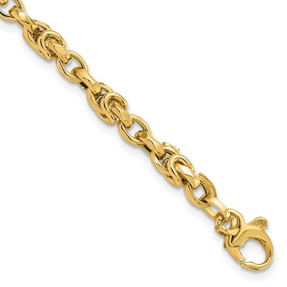 7.75 Inch 14K Gold Fancy Byzantine Style Link Bracelet