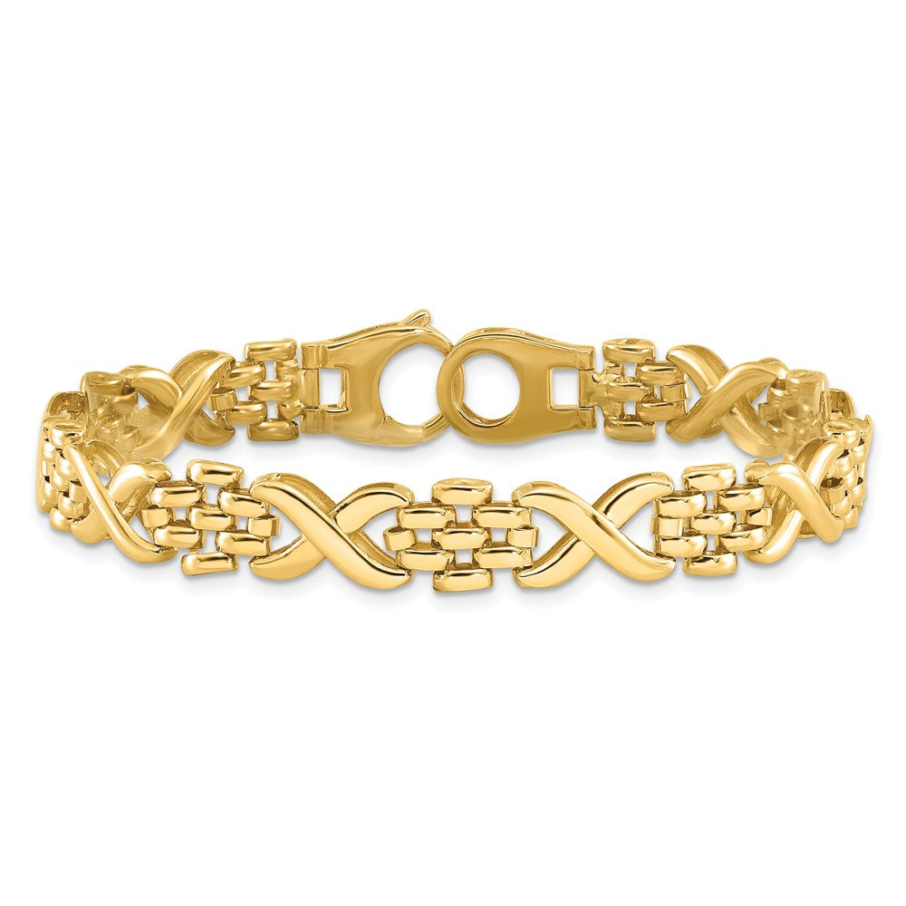 7.5 Inch 14K Polished X And O Fancy Link 7.5In Bracelet