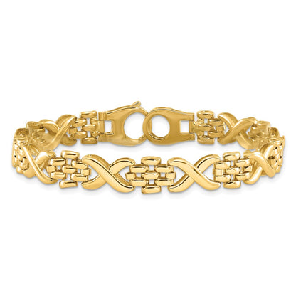 7.5 Inch 14K Polished X And O Fancy Link 7.5In Bracelet