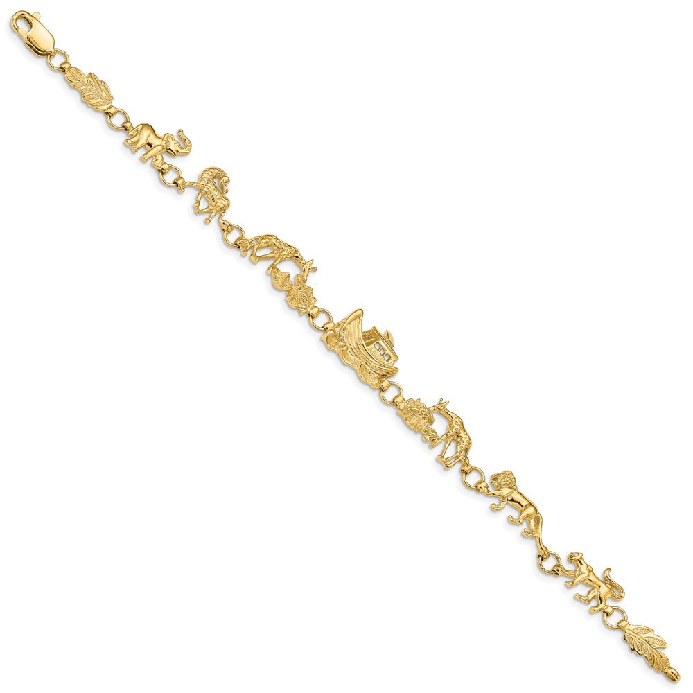 7 Inch 14K Noah'S Ark Bracelet