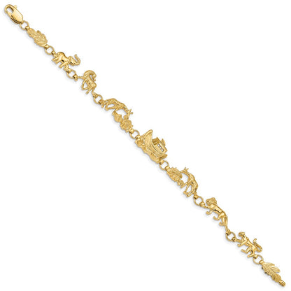 7 Inch 14K Noah'S Ark Bracelet
