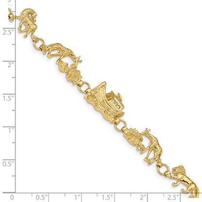 7 Inch 14K Noah'S Ark Bracelet