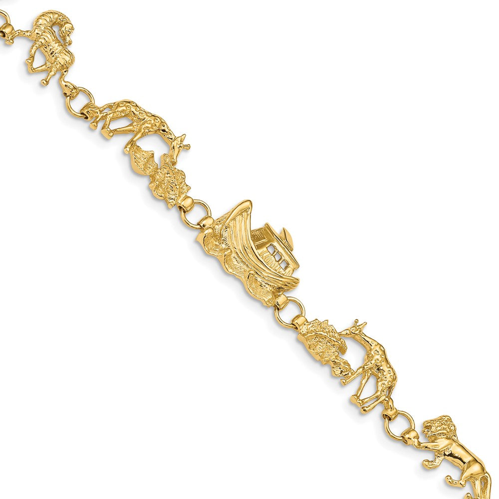 7 Inch 14K Noah'S Ark Bracelet