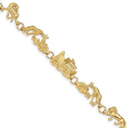 7 Inch 14K Noah'S Ark Bracelet