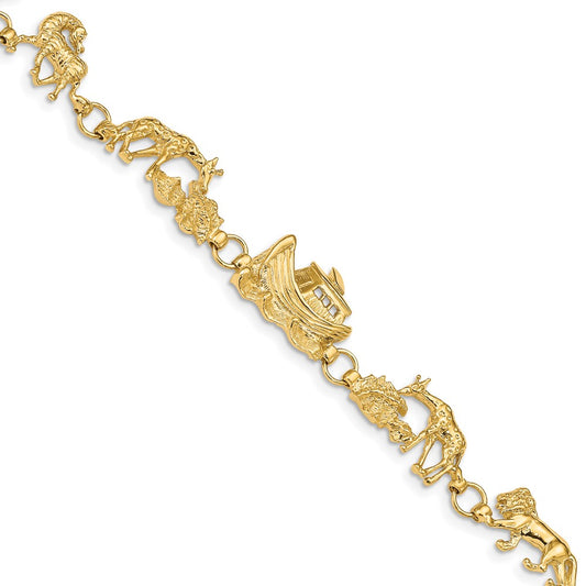 7 Inch 14K Noah'S Ark Bracelet
