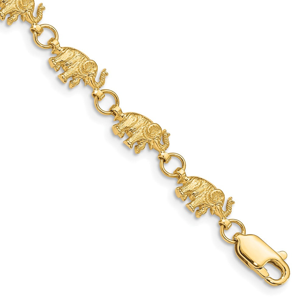 7 Inch 14K Elephant Bracelet