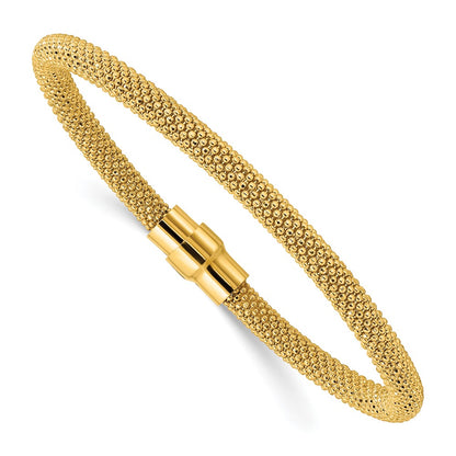 7.5 Inch Sterling Silver Gold-Tone 18K Flash-Plated Magnetic Bracelet