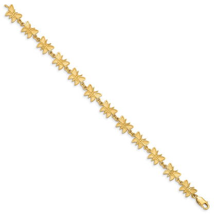 7 Inch 14K Butterfly Bracelet