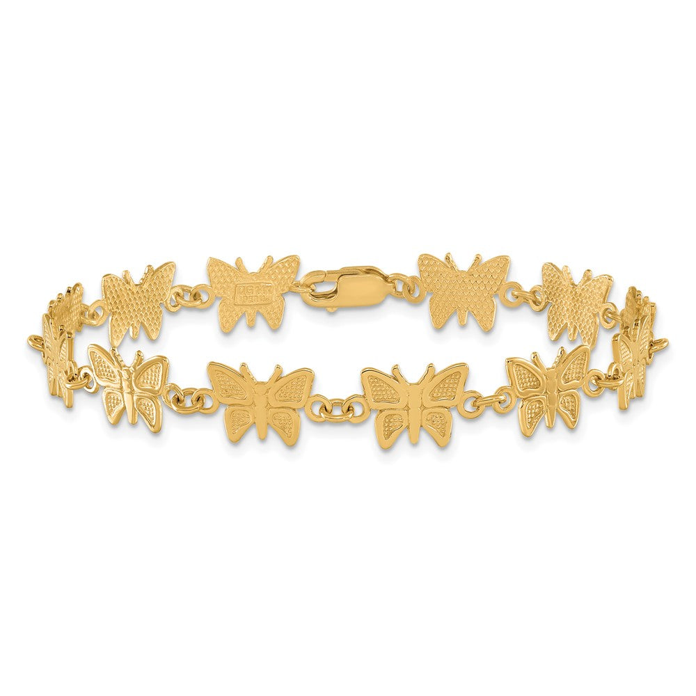 7 Inch 14K Butterfly Bracelet