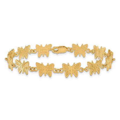 7 Inch 14K Butterfly Bracelet