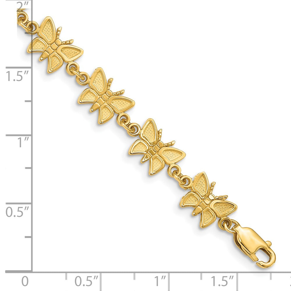 7 Inch 14K Butterfly Bracelet