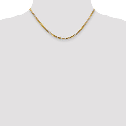14K Yellow Gold 16 Inch 2.9mm Flat Beveled Curb With Lobster Clasp Chain Necklace