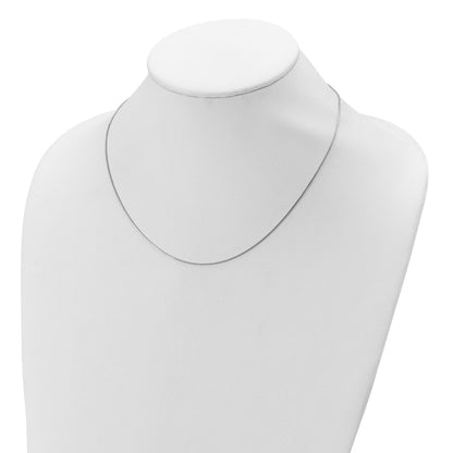 Sterling Silver Ss Rh Plated .85mm Box 1In+1In Adjustable Chain