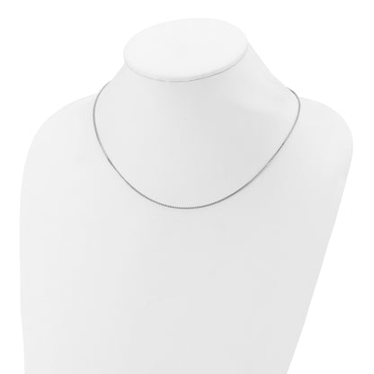 Sterling Silver Ss Rh Plated 1.1mm Box 1In+1In Adjustable Chain