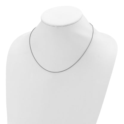 18 Inch Sterling Silver Rh Plated 1.3mm Spiga 1In+1In Adjustable Chain Necklace