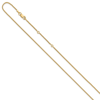 18 Inch Gold Plated Sterling Silver 1.3mm Spiga 1In+1In Adjustable Chain Necklace