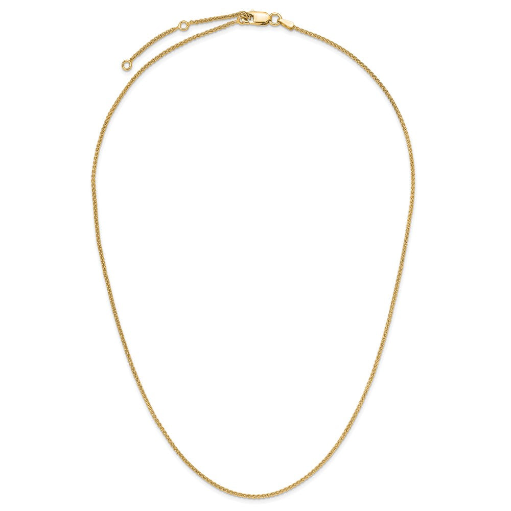 18 Inch Gold Plated Sterling Silver 1.3mm Spiga 1In+1In Adjustable Chain Necklace