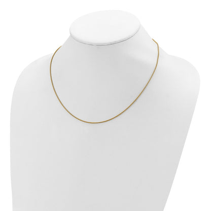 18 Inch Gold Plated Sterling Silver 1.3mm Spiga 1In+1In Adjustable Chain Necklace