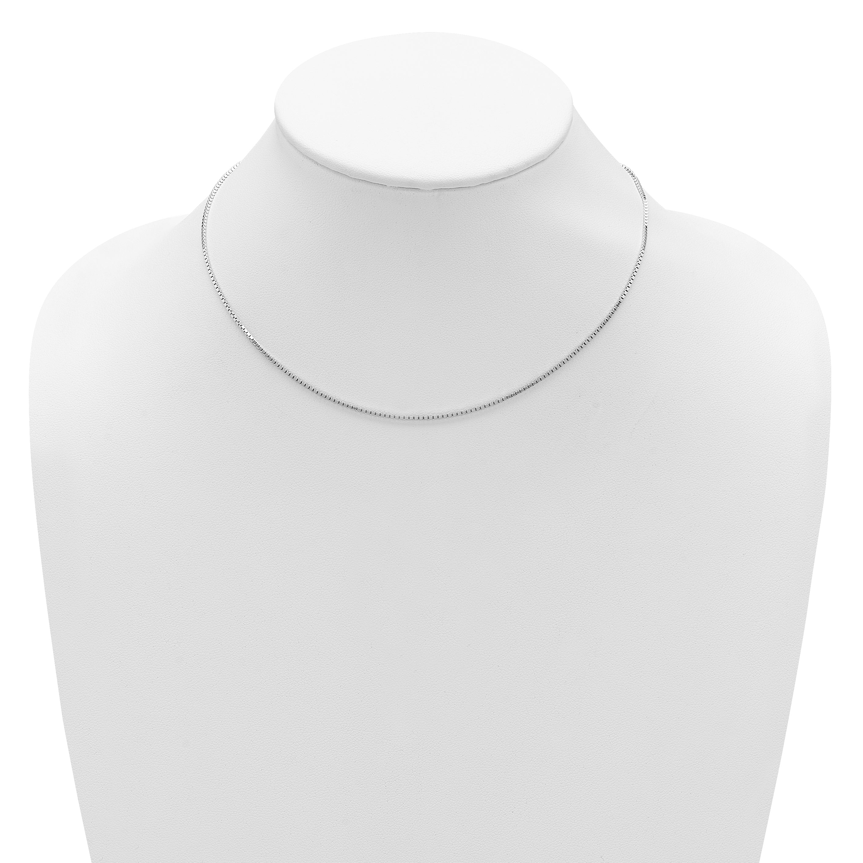 Sterling Silver Ss Rh Plated 1.2mm Box 1In+1In Adjustable Chain