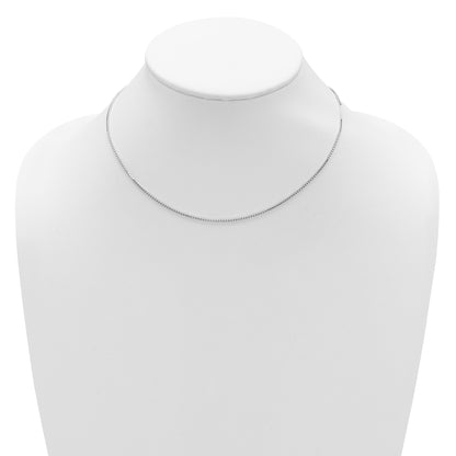 Sterling Silver Ss Rh Plated 1.2mm Box 1In+1In Adjustable Chain