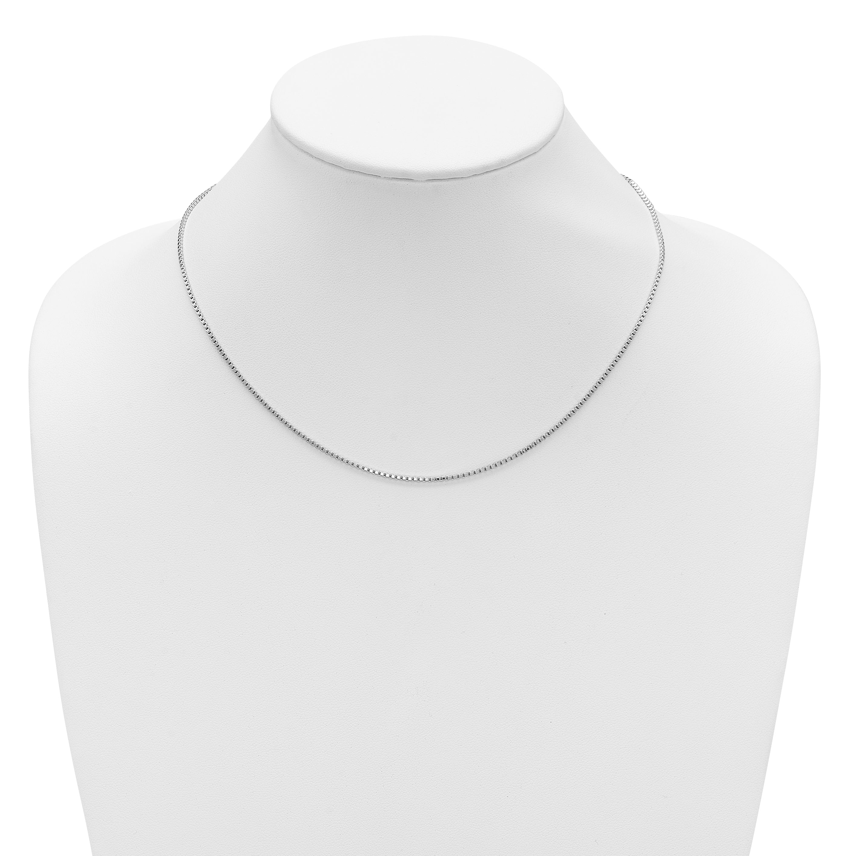 Sterling Silver Ss Rh Plated 1.3mm Box 1In+1In Adjustable Chain