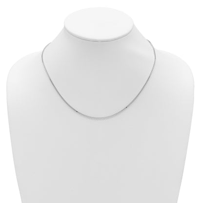 Sterling Silver Ss Rh Plated 1.5mm Box 1In+1In Adjustable Chain
