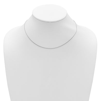 18 Inch Sterling Silver Rh Plated .95mm Round Box 1In+1In Adj. Chain Necklace