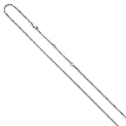 Sterling Silver Rh Plated 1.2mm Diamond Cut 1In+1In Adjustable Cha