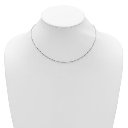 Sterling Silver Rh Plated 1.2mm Diamond Cut 1In+1In Adjustable Cha