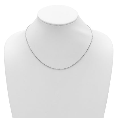 Sterling Silver Rh Plated 1.2mm Diamond Cut 1In+1In Adjustable Cha