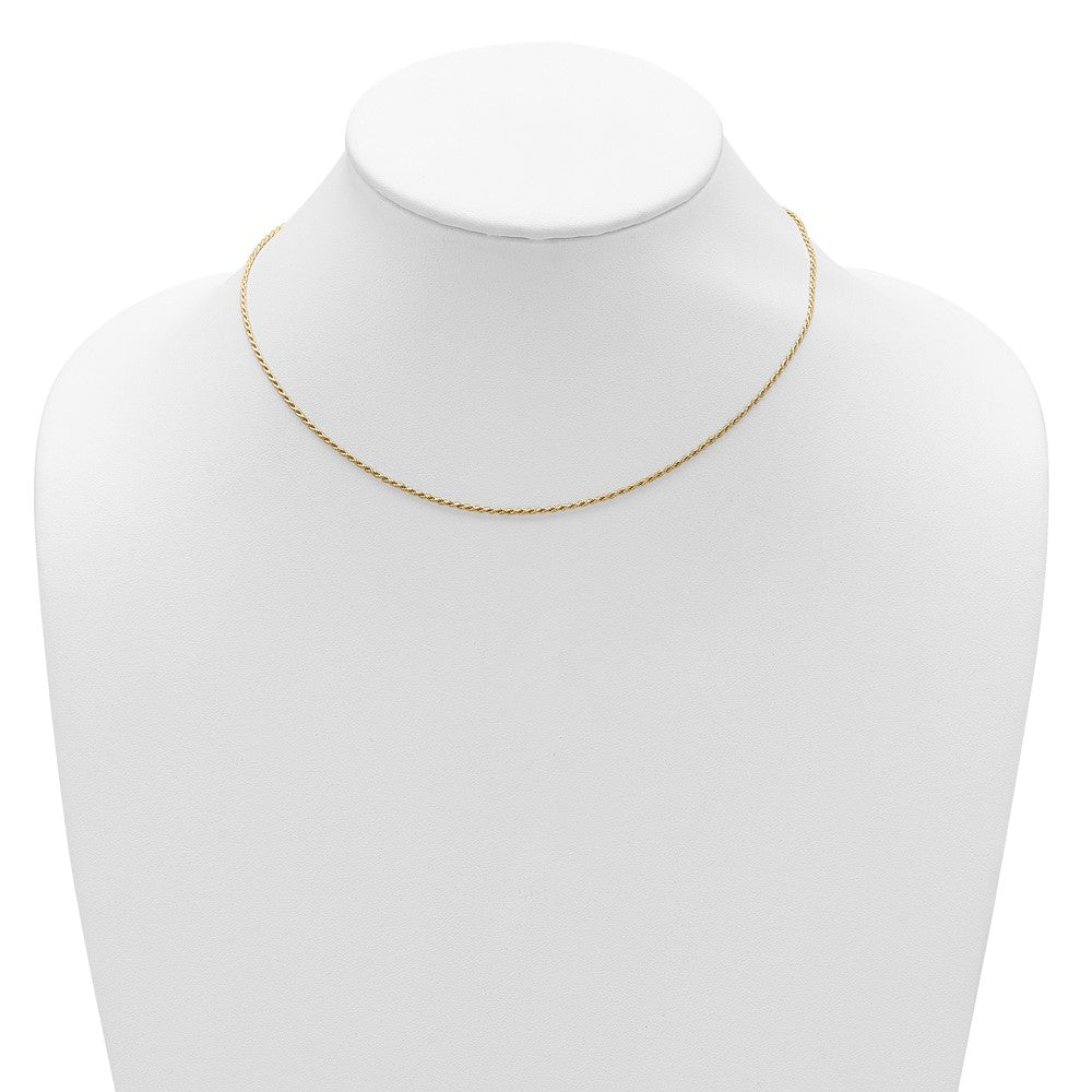 Gold Plated Sterling Silver 1.2mm D/C Rope 1In+1In Adjustable Chai