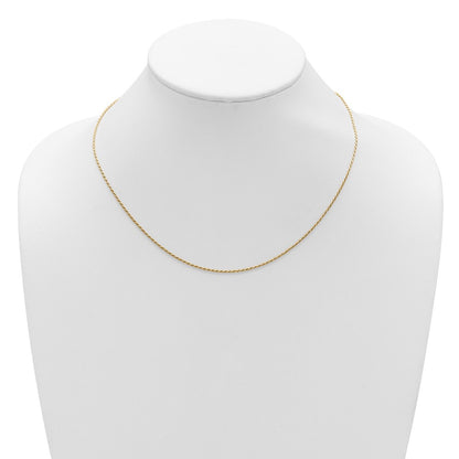 Gold Plated Sterling Silver 1.2mm D/C Rope 1In+1In Adjustable Chai