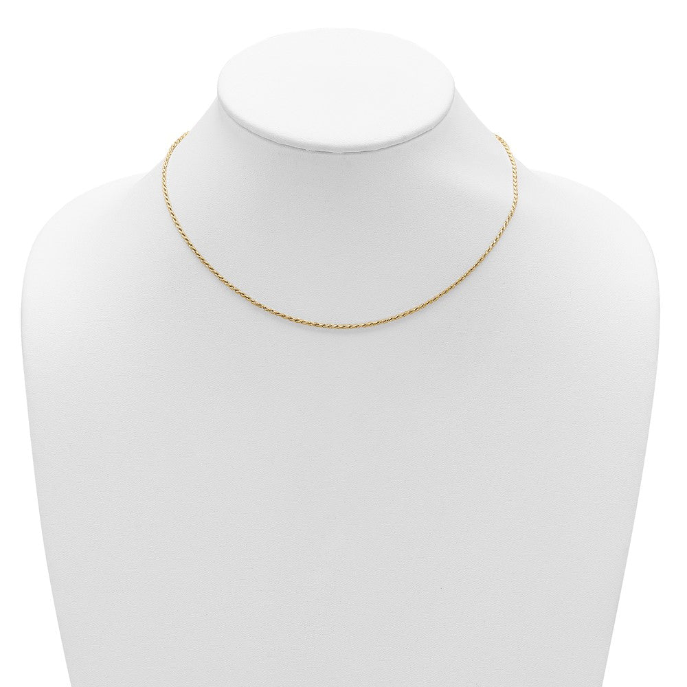 Gold Plated Sterling Silver 1.4mm D/C Rope 1In+1In Adjustable Chai