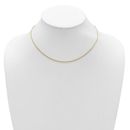 Gold Plated Sterling Silver 1.4mm D/C Rope 1In+1In Adjustable Chai