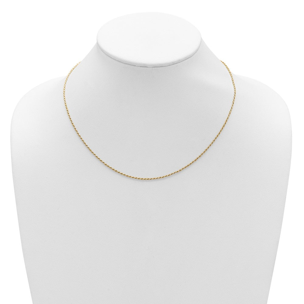 Gold Plated Sterling Silver 1.4mm D/C Rope 1In+1In Adjustable Chai