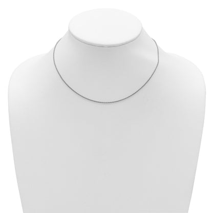 18 Inch Sterling Silver Rh Plt 1.2mm D/C Popcorn 1In+1In Adjustable Chain Necklace