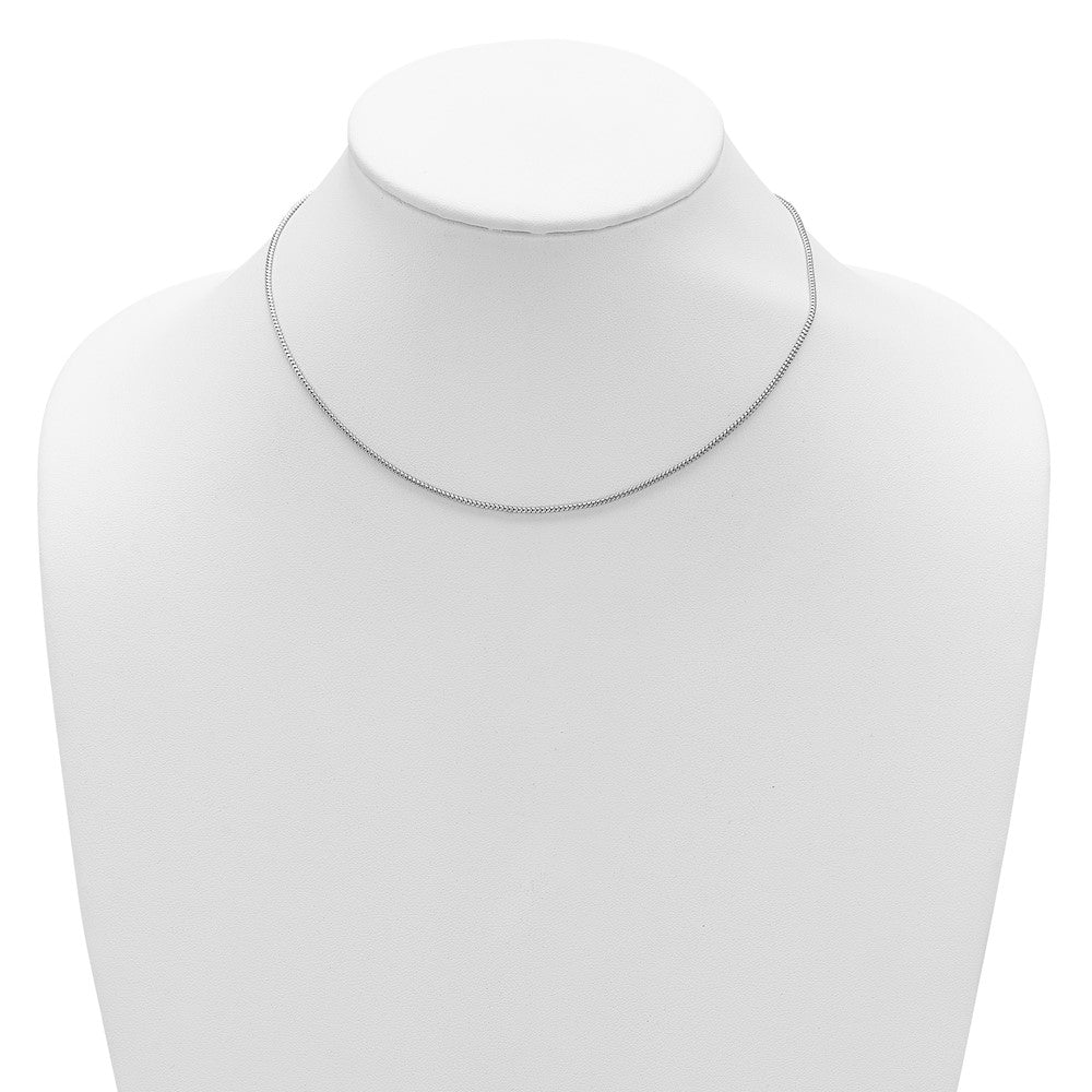 18 Inch Sterling Silver Rh Plt 1.4mm Popcorn 1In+1In Adjustable Chain Necklace