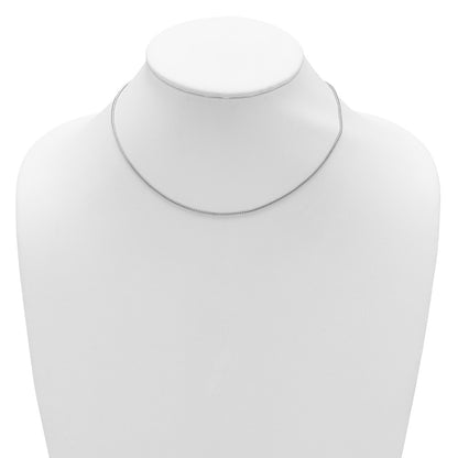 18 Inch Sterling Silver Rh Plt 1.4mm Popcorn 1In+1In Adjustable Chain Necklace