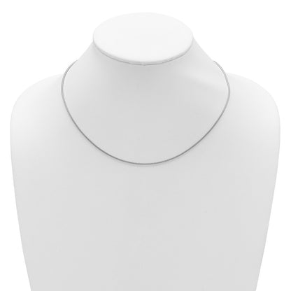 18 Inch Sterling Silver Rh Plt 1.4mm Popcorn 1In+1In Adjustable Chain Necklace