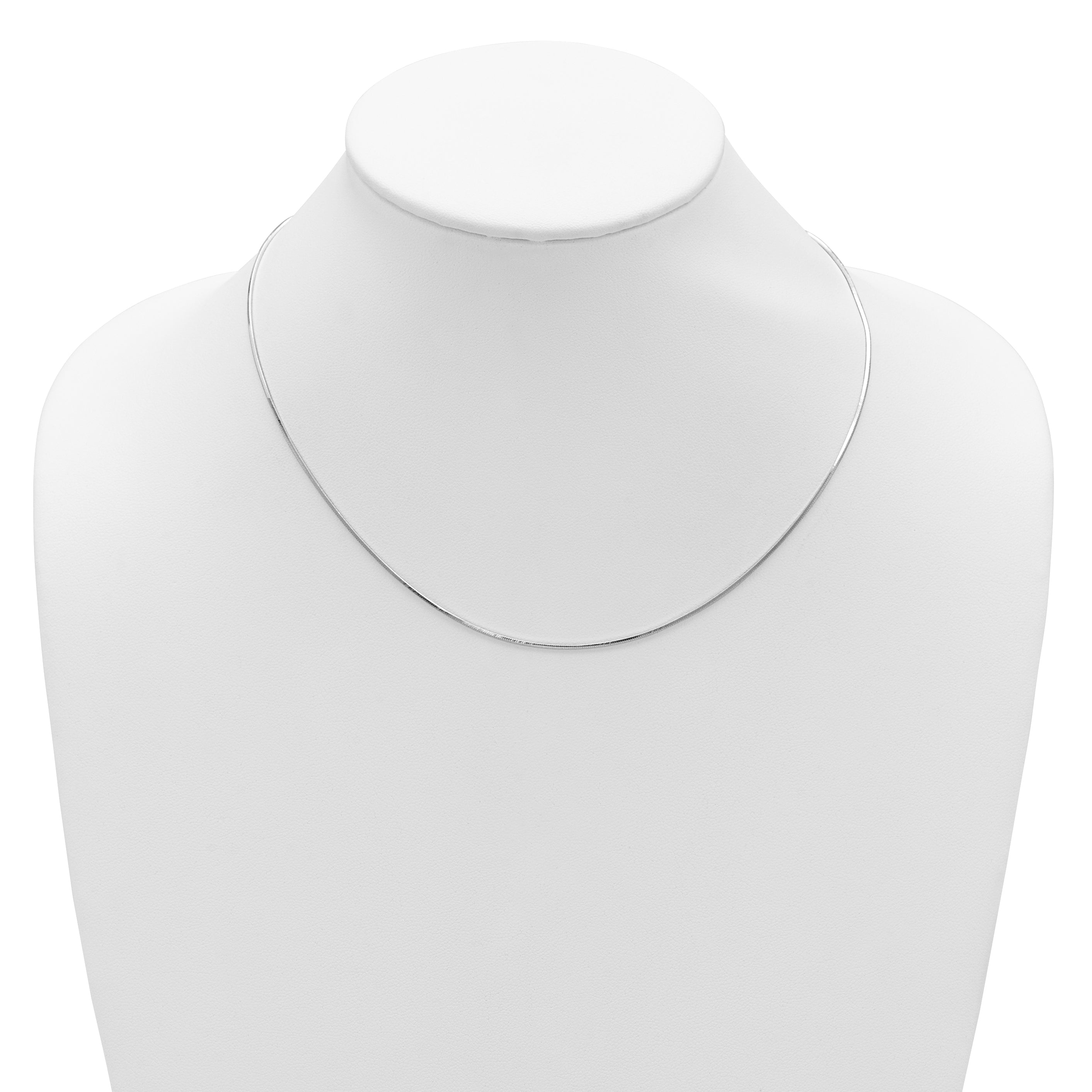 Sterling Silver Ss Rh Plated 1mm D/C Square Snake 1In+1In Adjustable Chain