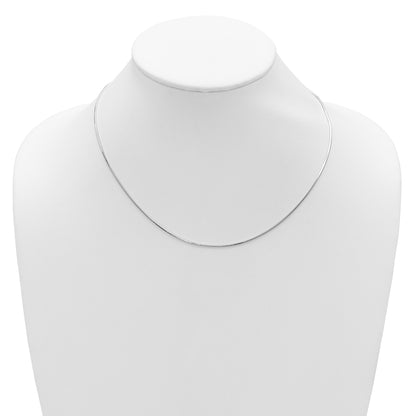 Sterling Silver Ss Rh Plated 1mm D/C Square Snake 1In+1In Adjustable Chain