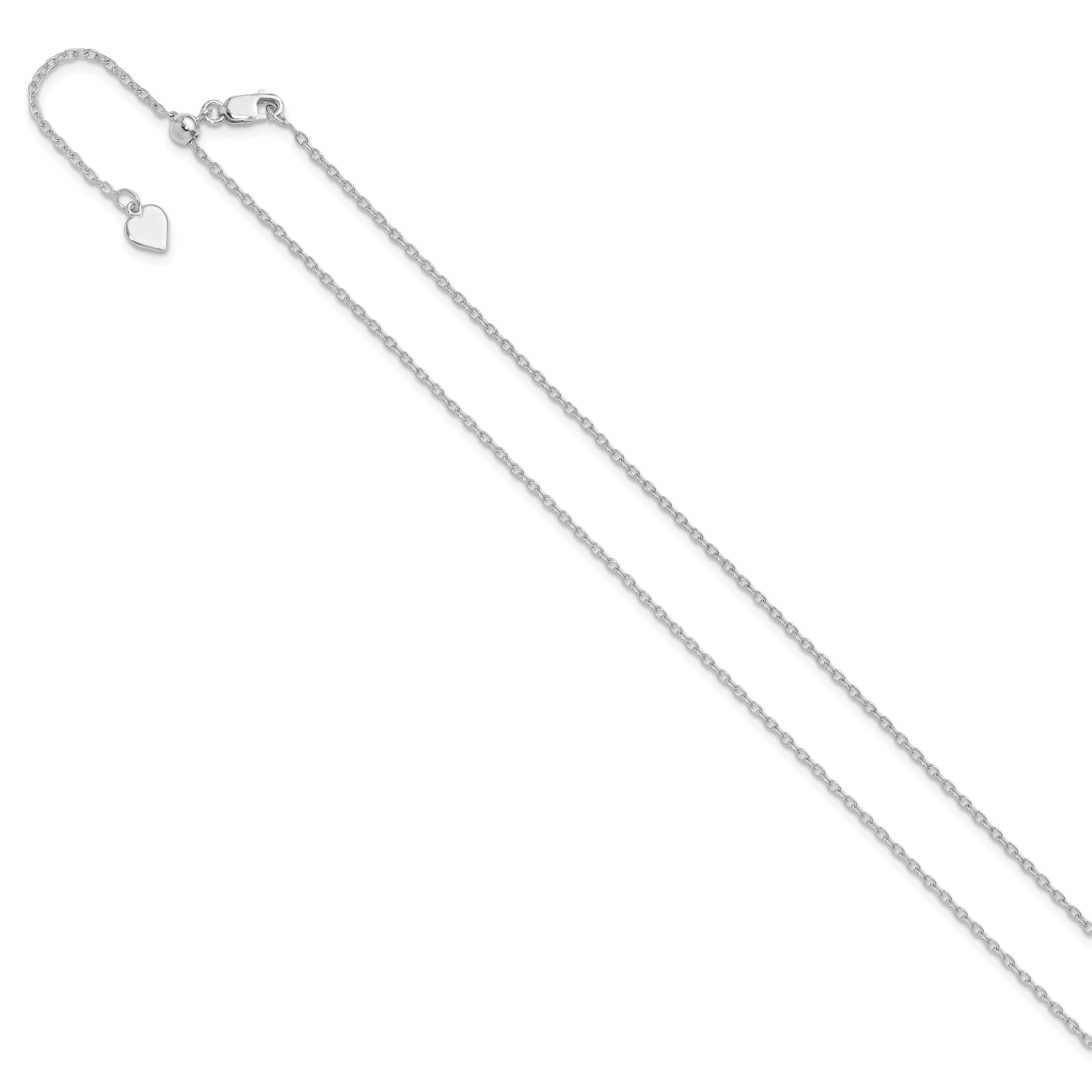 30 Inch Sterling Silver Adjustable 1.4mm Cable Chain Necklace
