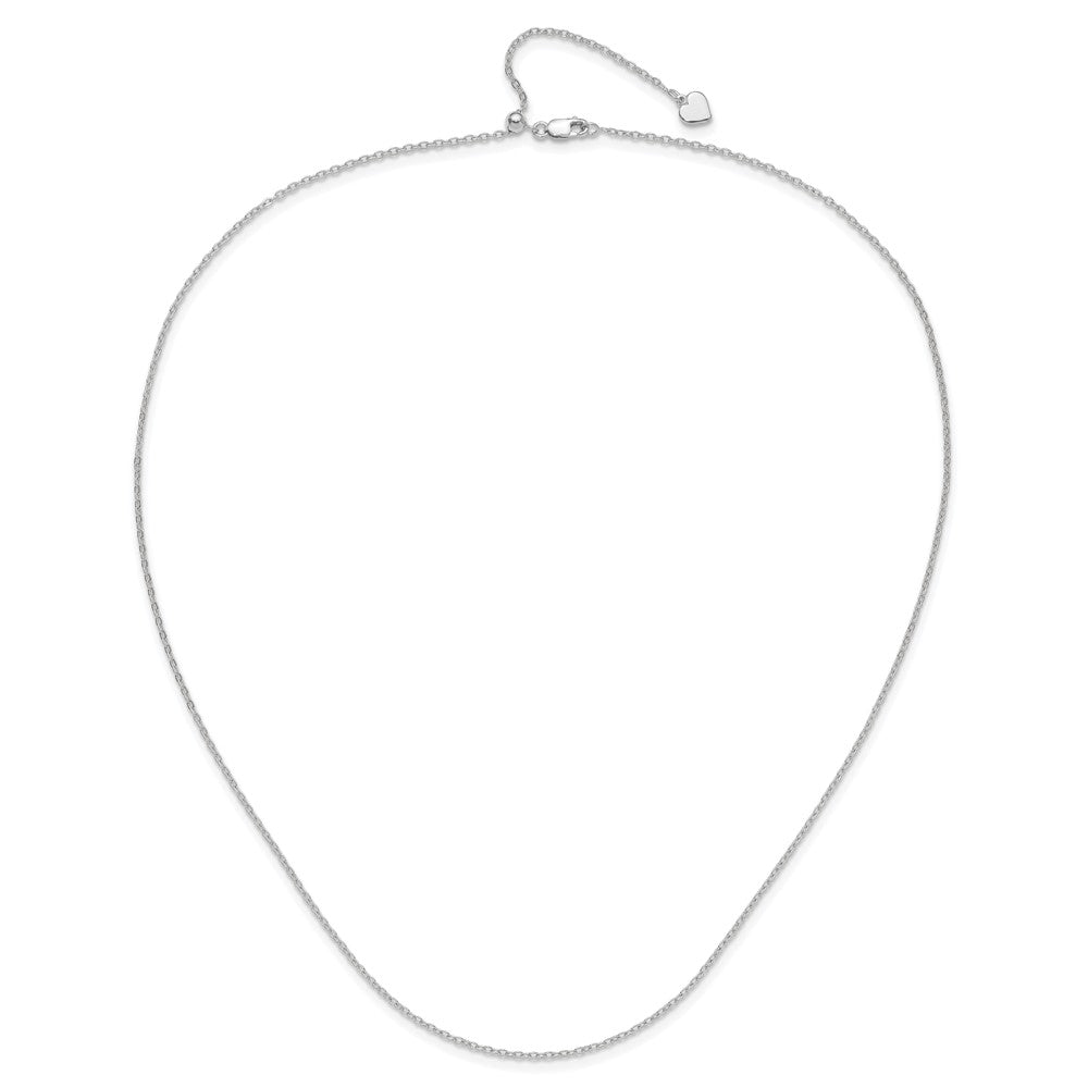 22 Inch Sterling Silver Adjustable 1.4mm Cable Chain Necklace