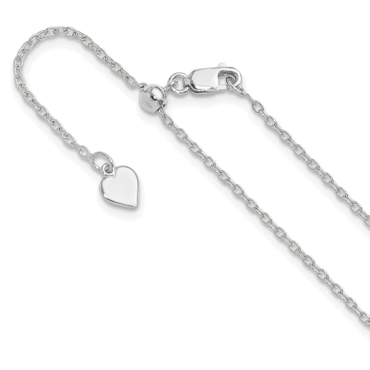 30 Inch Sterling Silver Adjustable 1.4mm Cable Chain Necklace