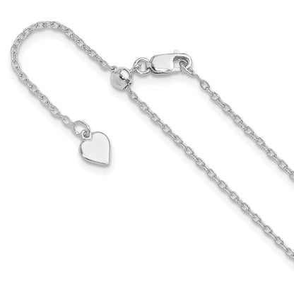 22 Inch Sterling Silver Adjustable 1.4mm Cable Chain Necklace