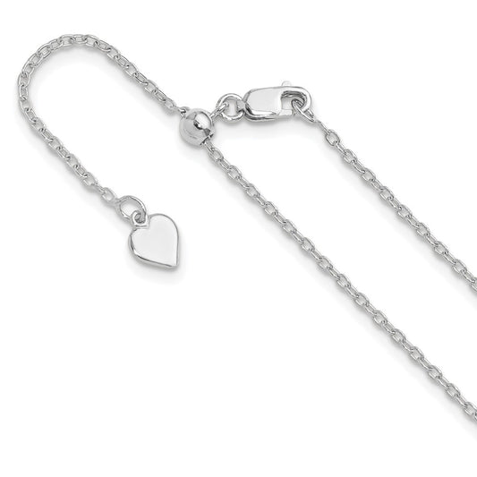22 Inch Sterling Silver Adjustable 1.4mm Cable Chain Necklace