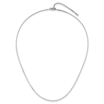 Sterling Silver Ss Rh Plated 1.2mm D/C Square Snake 1In+1In Adjustable Chain