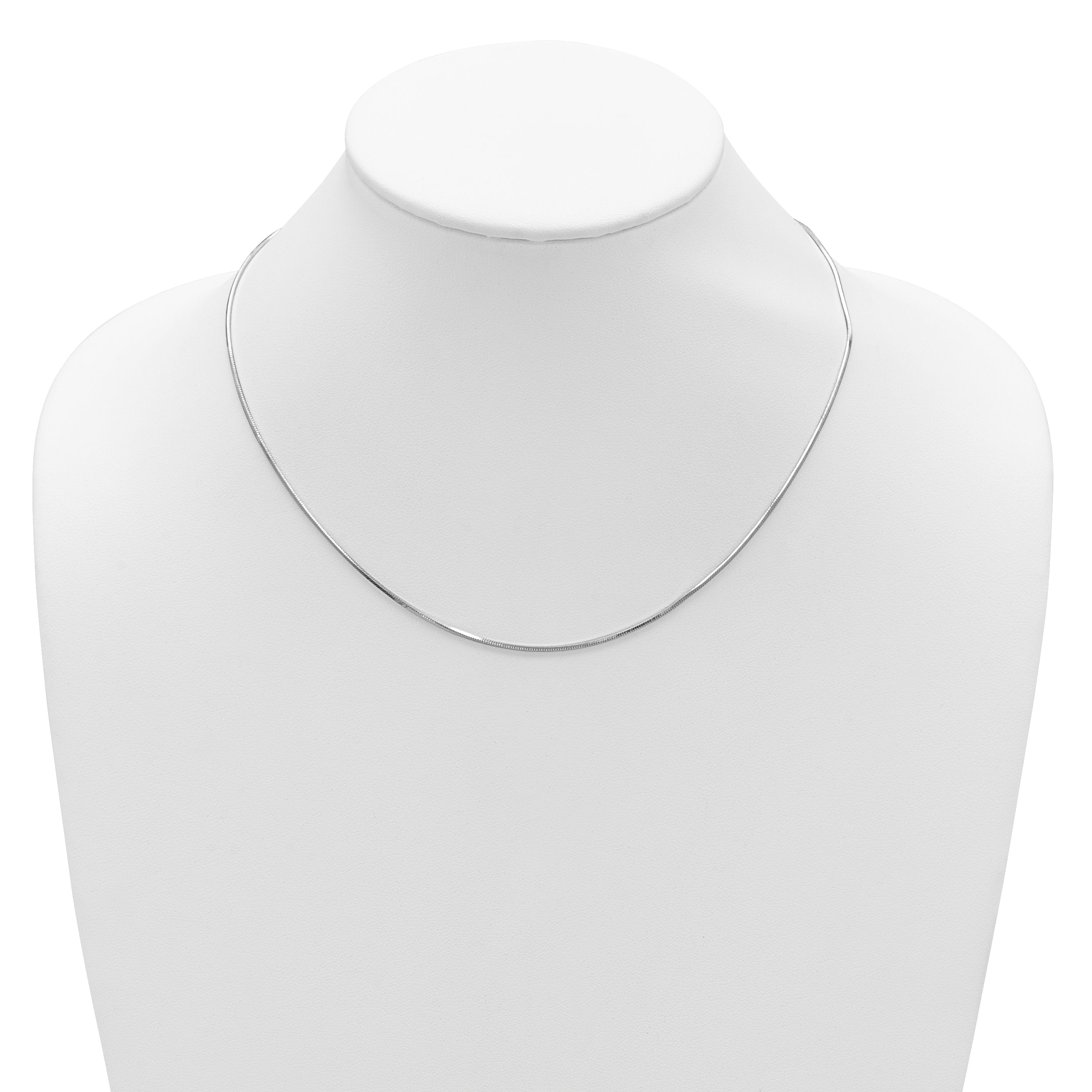 Sterling Silver Ss Rh Plated 1.2mm D/C Square Snake 1In+1In Adjustable Chain