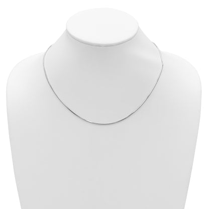 Sterling Silver Ss Rh Plated 1.2mm D/C Square Snake 1In+1In Adjustable Chain