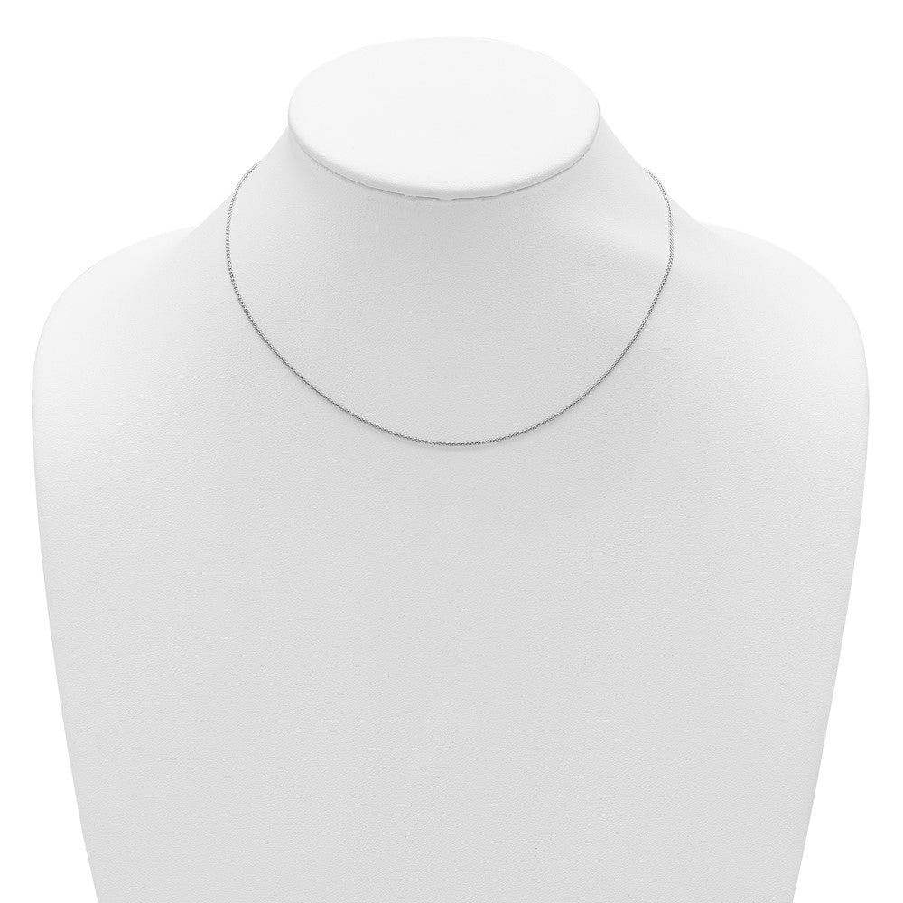 18 Inch Sterling Silver Rh Plated 1mm Spiga 1In+1In Adjustable Chain Necklace